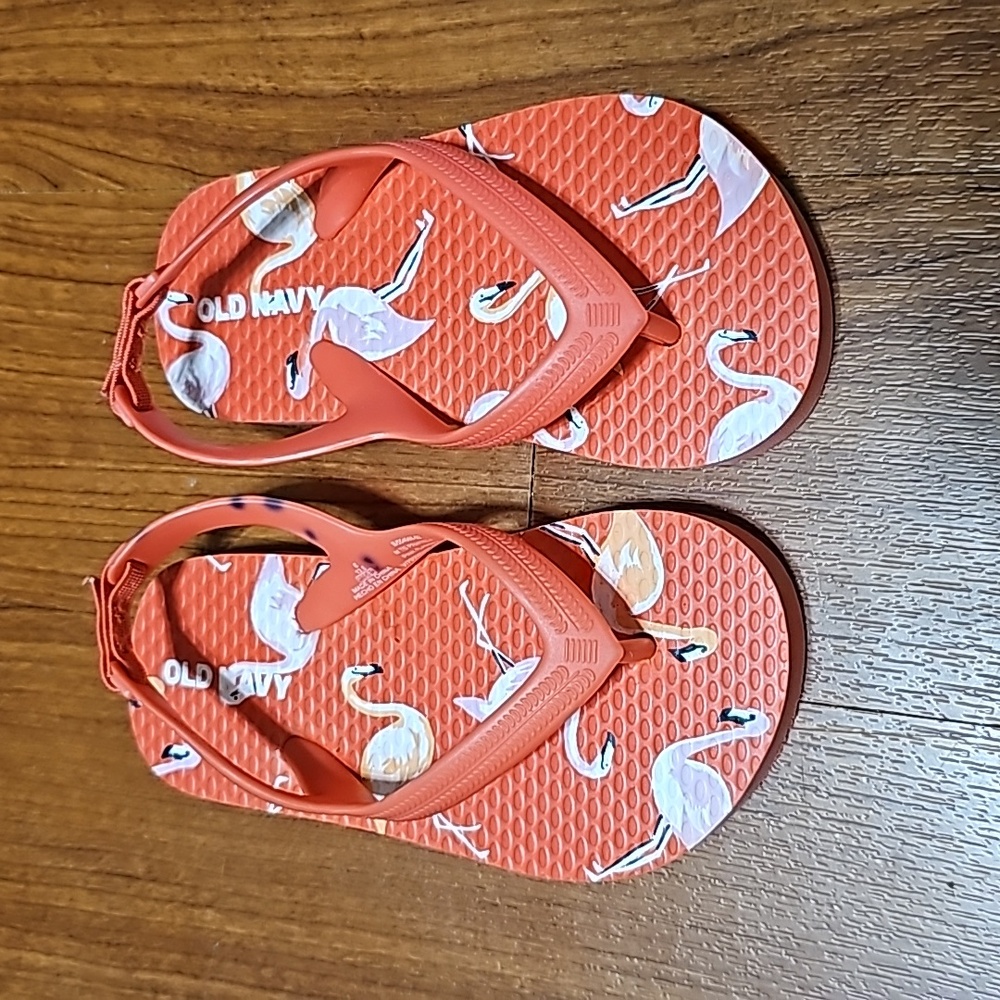 OLD NAVY Baby/Toddler Flamingo Flip Flop Sandals Size 6